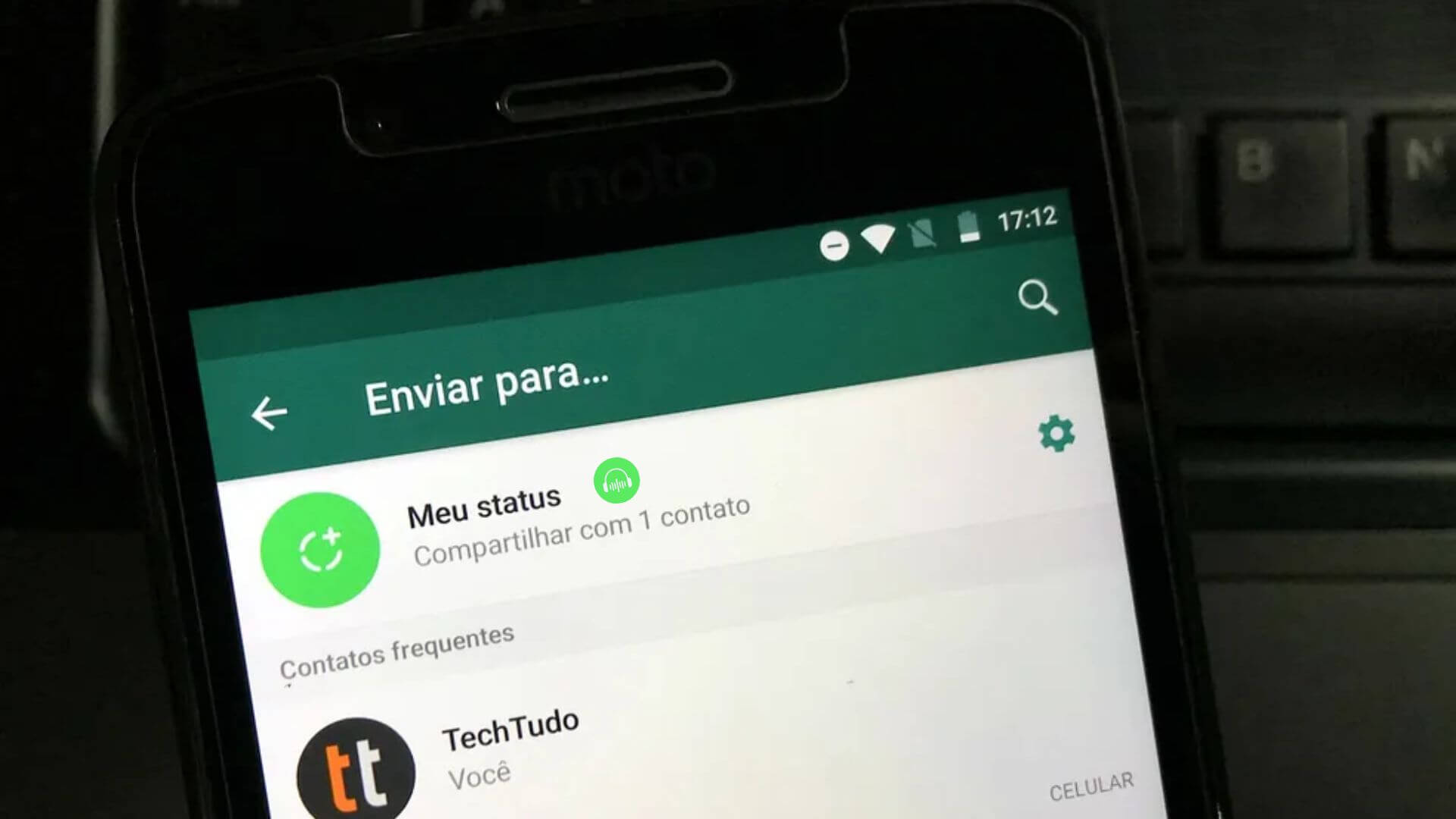 música no status do WhatsApp